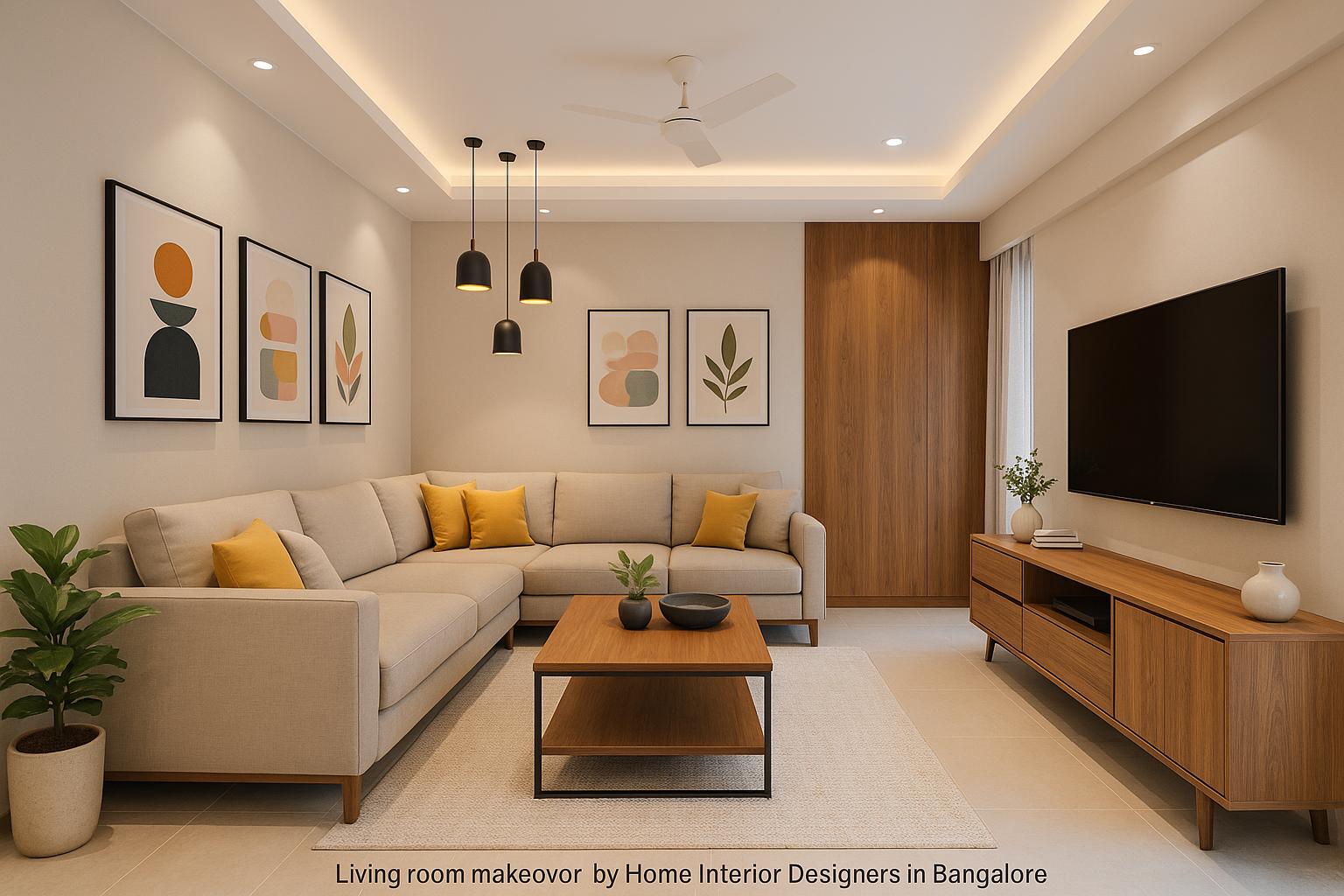 Living room makeover by Home Interior Designers in Bangalore