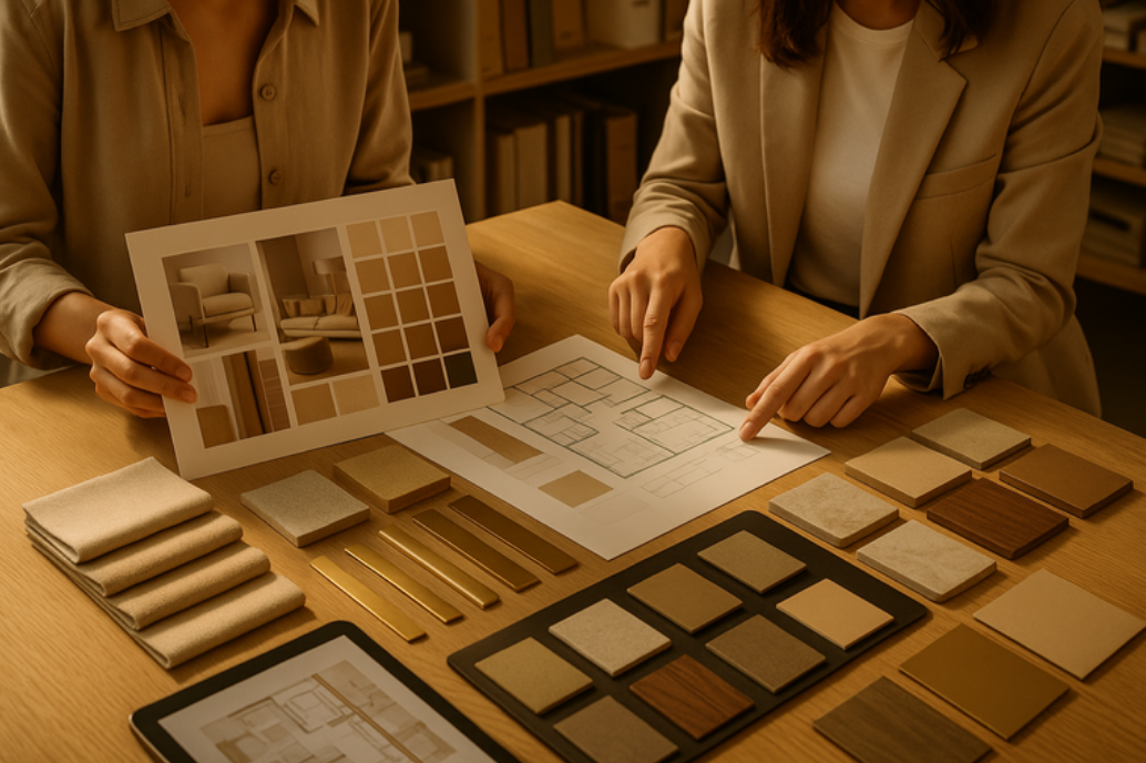 A bright, spacious living room with minimalist furniture layout demonstrating optimal space planning by Home Designz.